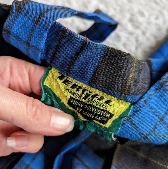 Vintage kids girls pleated tartan plaid skirt 2 - Picture 3 of 5